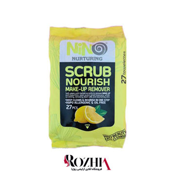 دستمال مرطوب پاک کننده آرایش نینو مدل Scrub Nourish