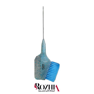 فرچه و شانه تقسیم رنگ اکلیل دار دوطرفه OUBONI مدل X6-151-1