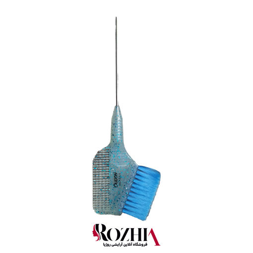 فرچه و شانه تقسیم رنگ اکلیل دار دوطرفه OUBONI مدل X6-151-1