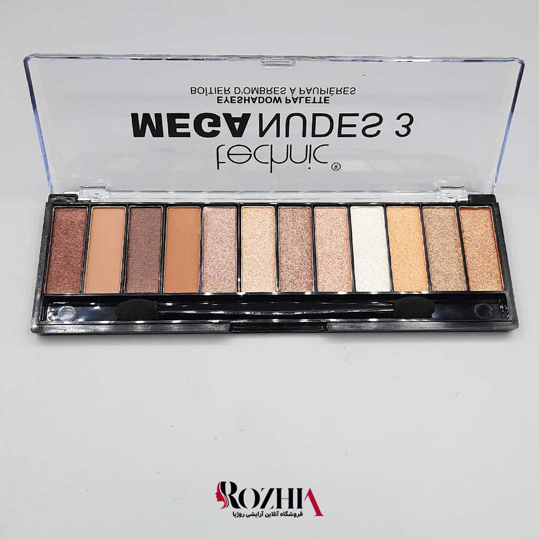 پالت سایه 12 رنگ شاین تکنیک مدل MEGA NUDES 3