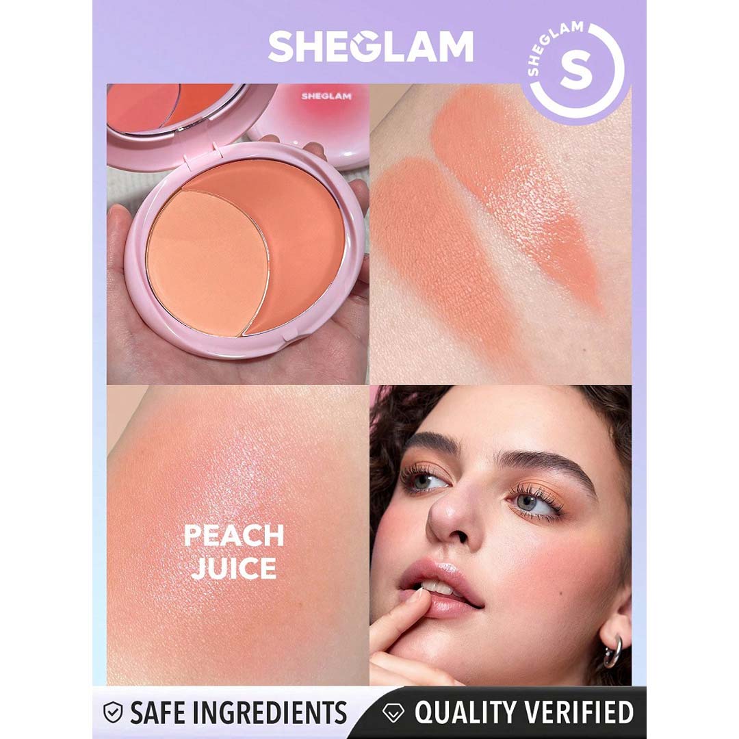 رژ گونه 2رنگ شیگلم peach juice