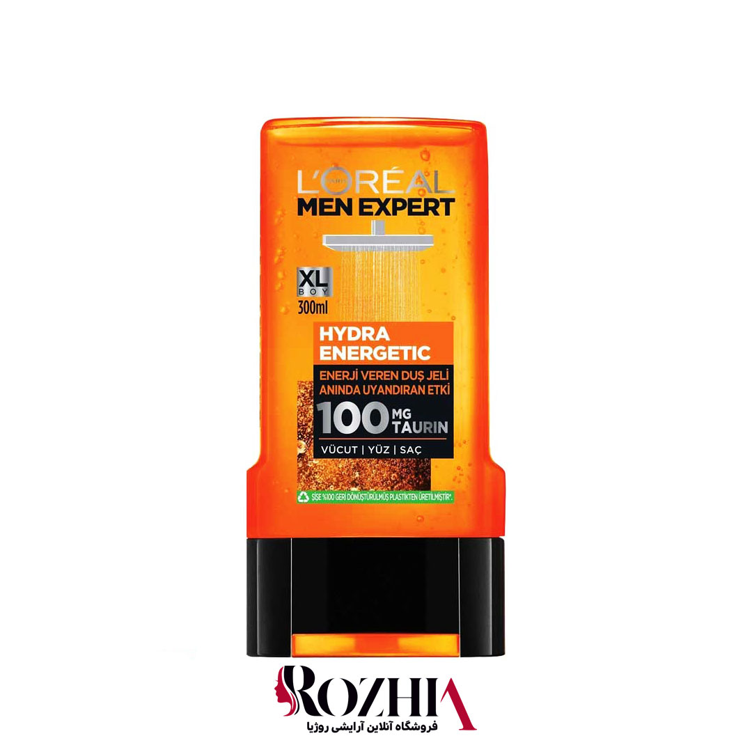شامپو سر و بدن و صورت مردانه هیدرا انرژی لورآل 300 میل Loreal
