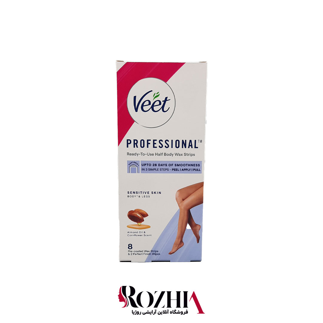 نوار موبر بدن 8 عددی پوست حساس ویت veet