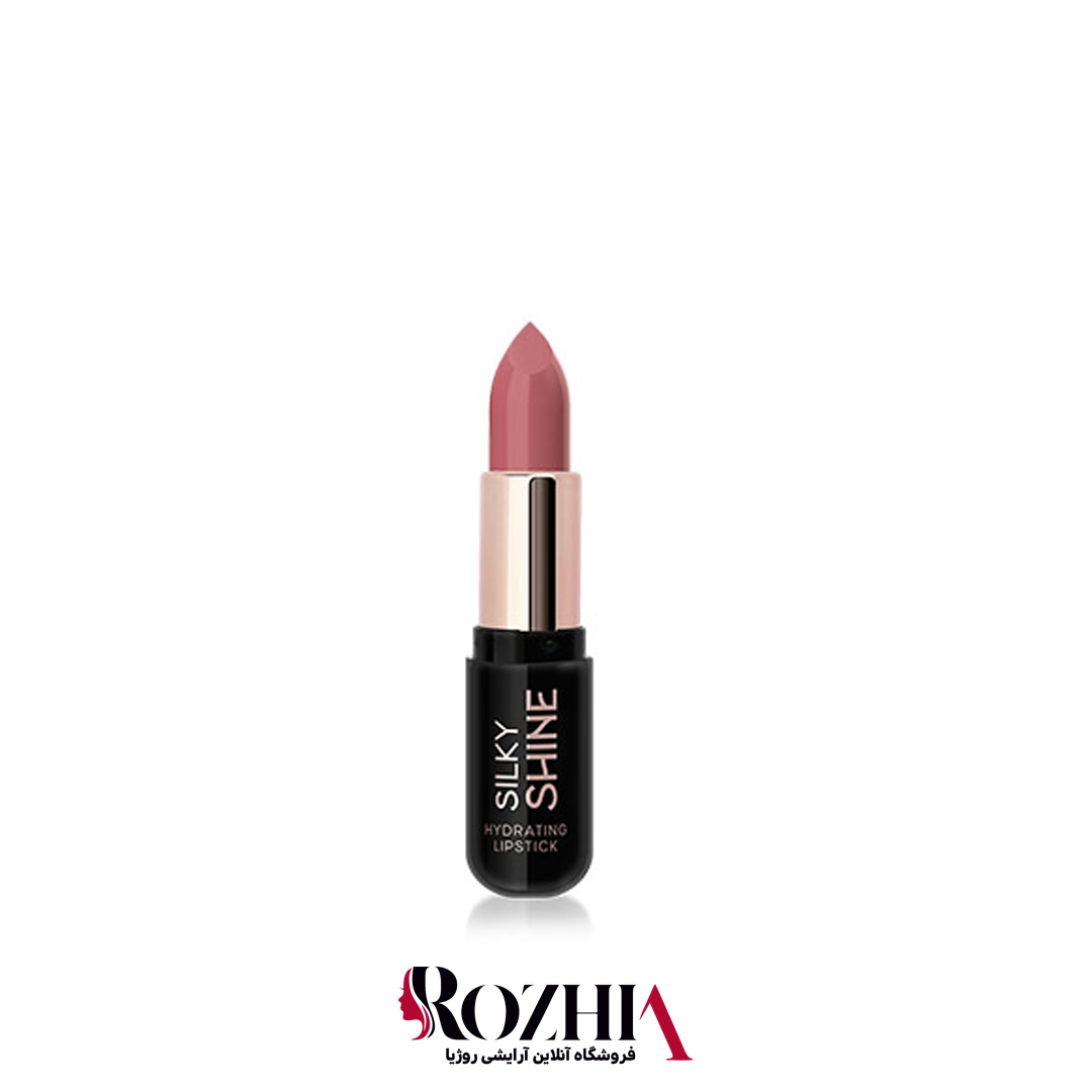 رژ لب جامد 208گلدن رز مدل silky shine