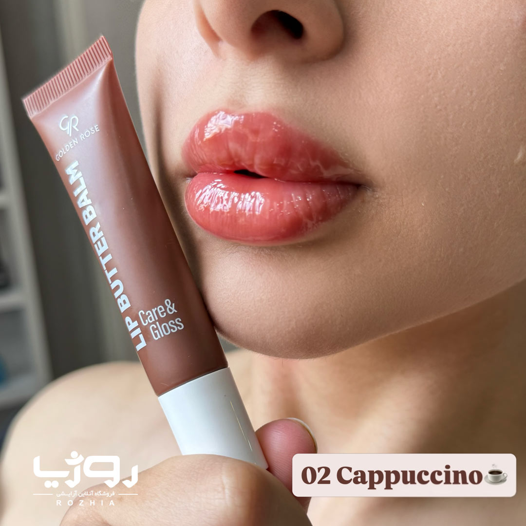 بالم لب کره ای گلدن رز Golden Rose مدل لیپ باتر بالم Care & Gloss مرطوب کننده و براق کننده