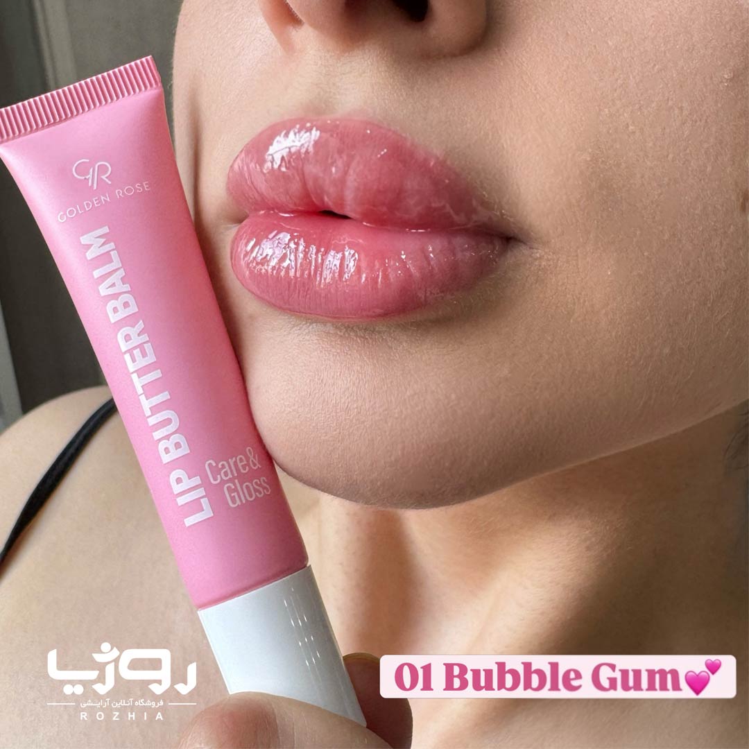 بالم لب کره ای گلدن رز Golden Rose مدل لیپ باتر بالم Care & Gloss مرطوب کننده و براق کننده